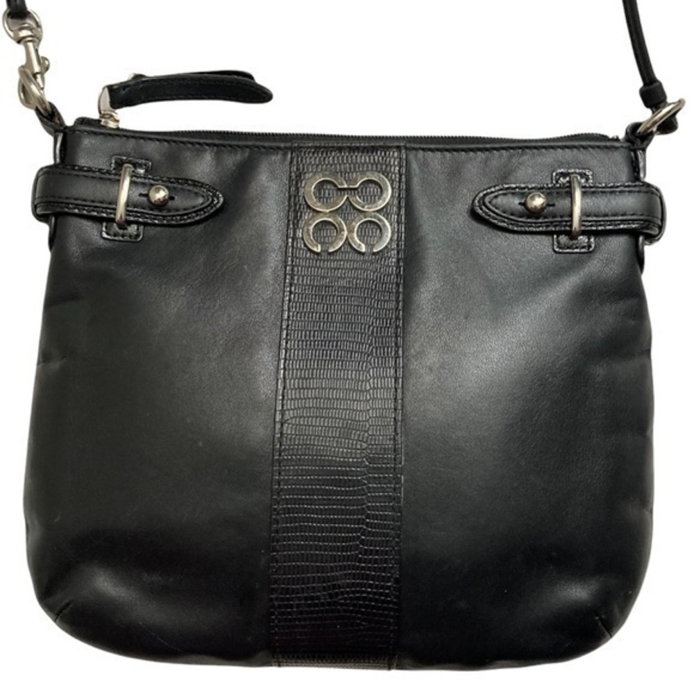 Coach black leather crossbody bag